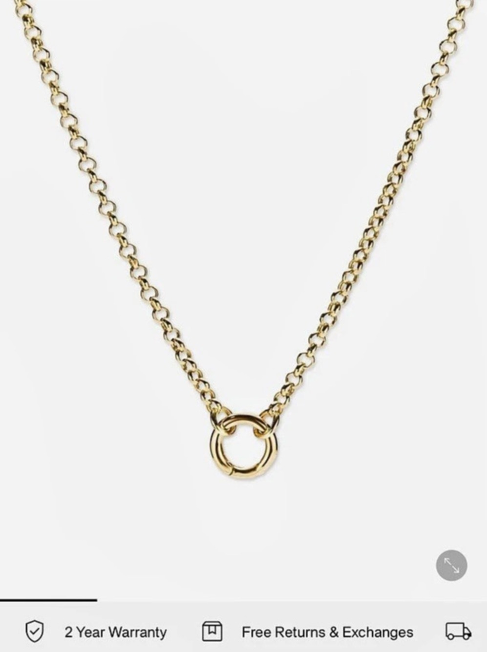 Mejuri Rolo Chain Charm Necklace 14k Yellow Gold Necklace